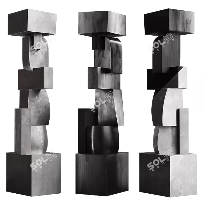 Modern Totem Sculpture for Interiors 3D model image 4