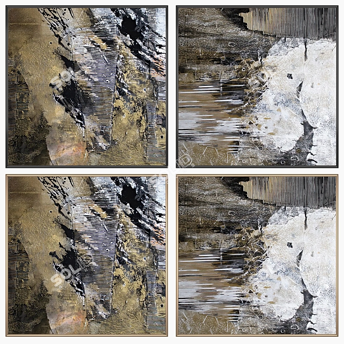 Artwork Set with Multiple Frames 3D model image 2