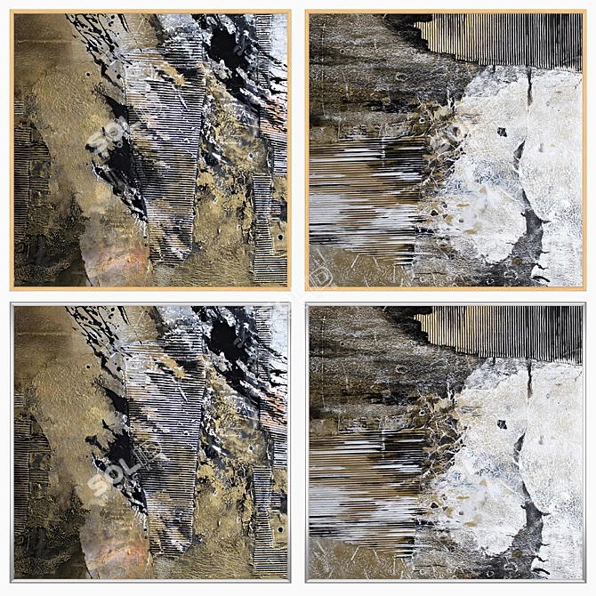 Artwork Set with Multiple Frames 3D model image 3