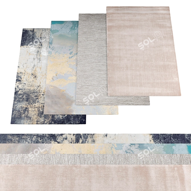 Texture-Rich Rug Set 1543 3D model image 1