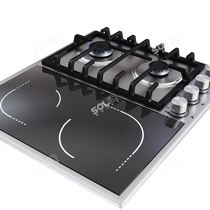 Maunfeld Combination Cooktop 3D model image 3