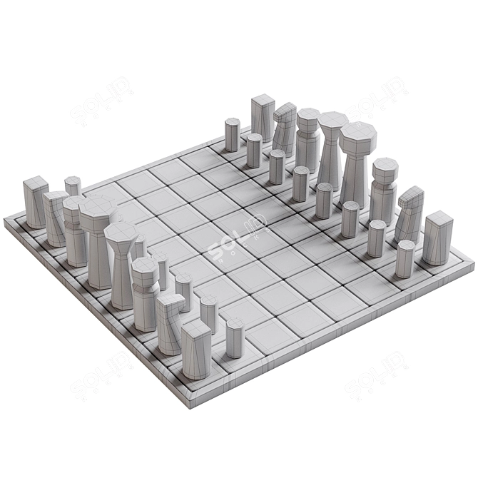 Luxury Terrazzo Chess Board 3D model image 4