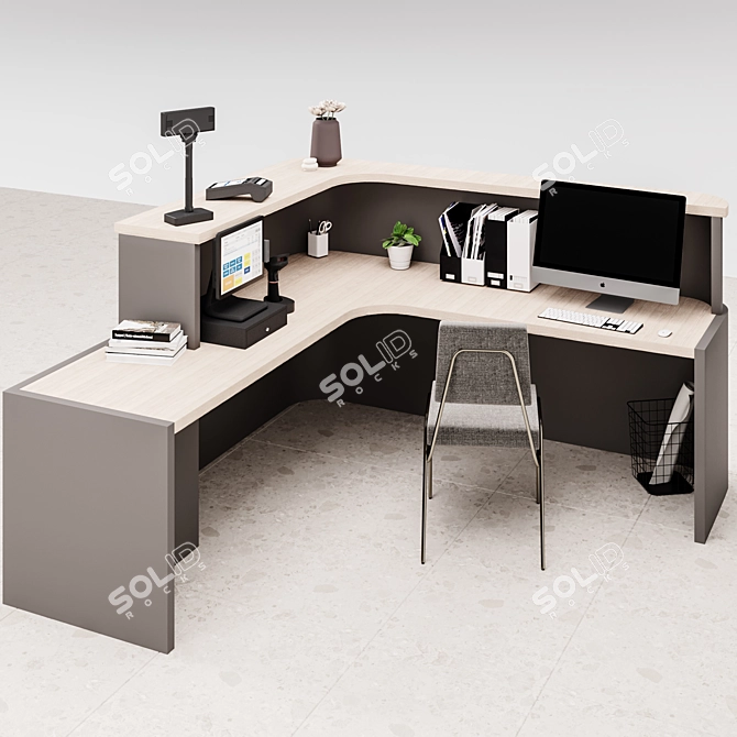 Multifunctional Reception Desk Set 3D model image 2