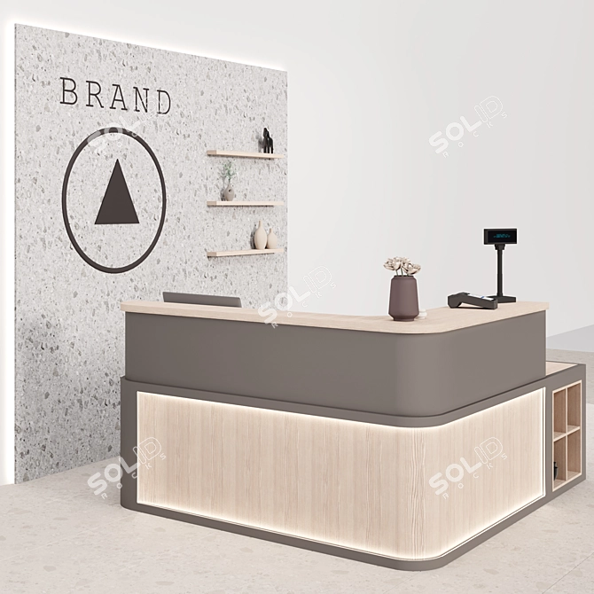 Multifunctional Reception Desk Set 3D model image 4