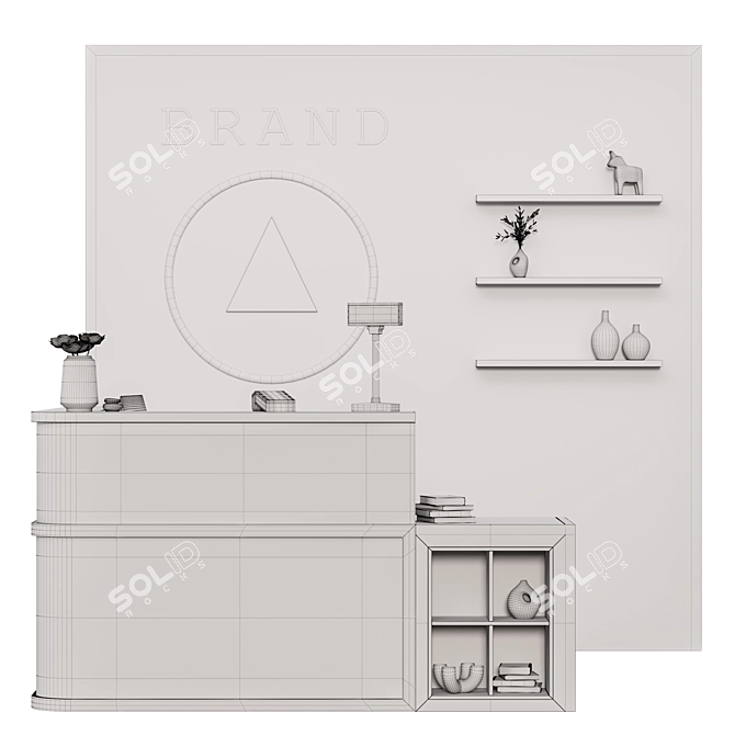 Multifunctional Reception Desk Set 3D model image 6