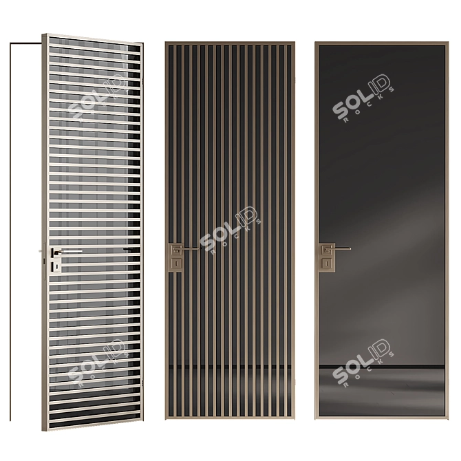 AGStyle Hidden Mount Doors with Glass 3D model image 1