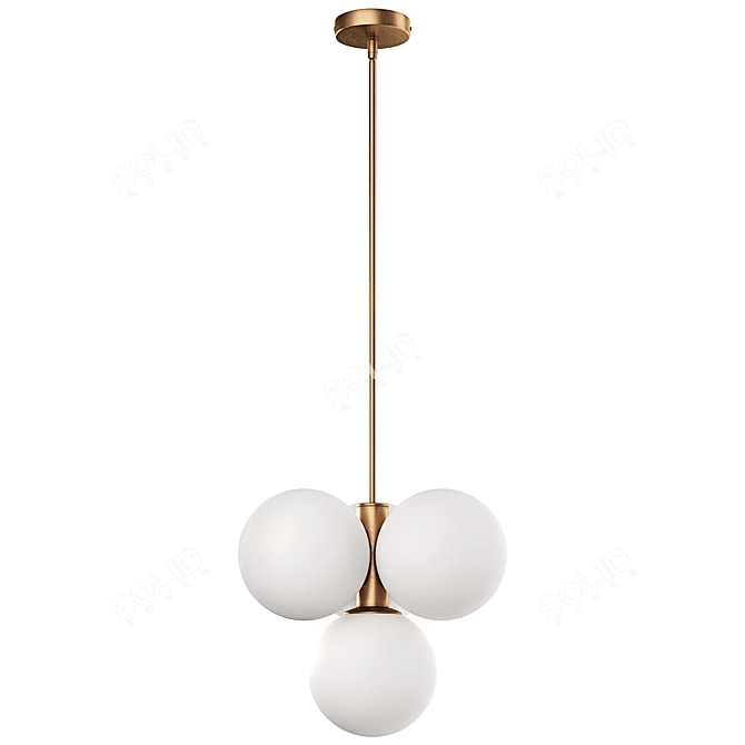 Opal Brass Pendant Light Fixture 3D model image 1