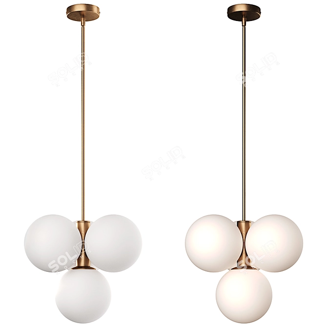 Opal Brass Pendant Light Fixture 3D model image 3