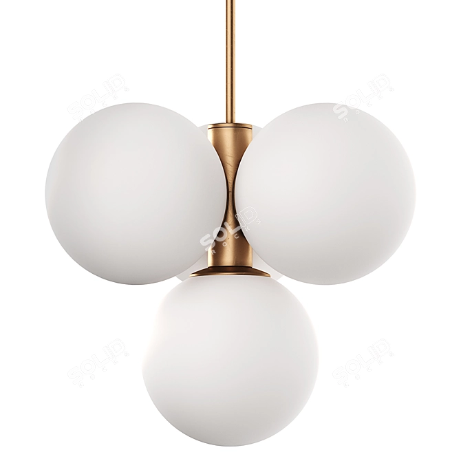 Opal Brass Pendant Light Fixture 3D model image 4