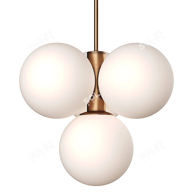 Opal Brass Pendant Light Fixture 3D model image 5