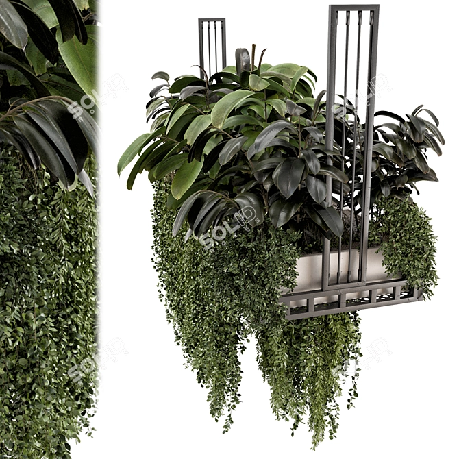 Metal Box Indoor Hanging Plants 3D model image 2