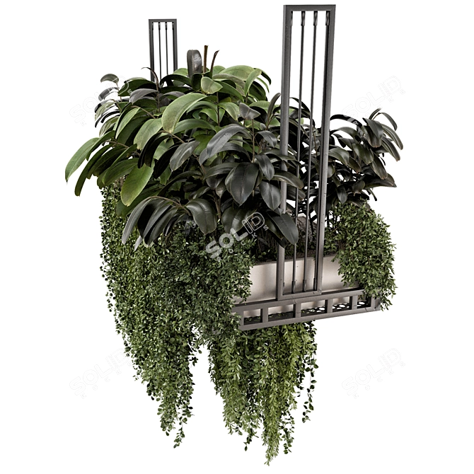 Metal Box Indoor Hanging Plants 3D model image 3