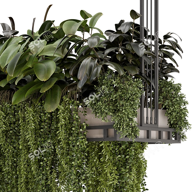 Metal Box Indoor Hanging Plants 3D model image 4