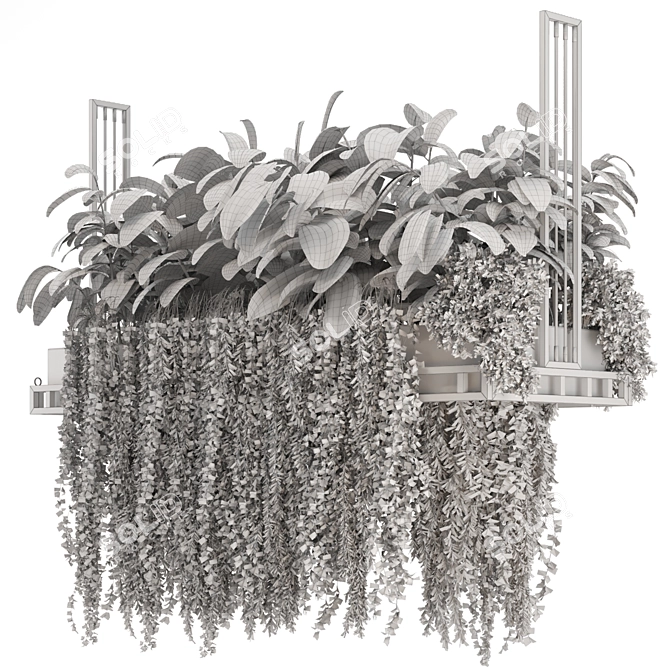 Metal Box Indoor Hanging Plants 3D model image 5
