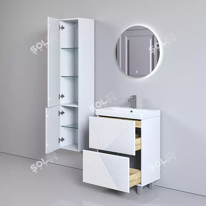 European Design Storage Cabinet 3D model image 2