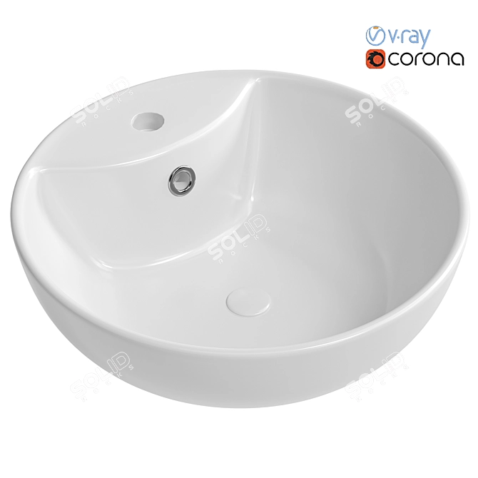 Modern White Abber Bequem Sink 3D model image 1