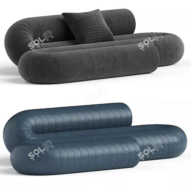 Serpentine Contemporary 3D Sofa Model 3D model image 2