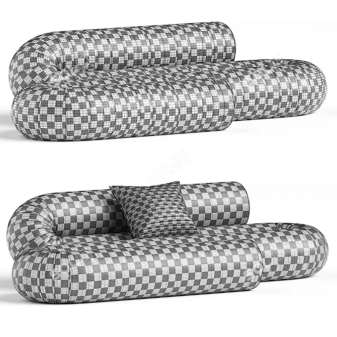 Serpentine Contemporary 3D Sofa Model 3D model image 3