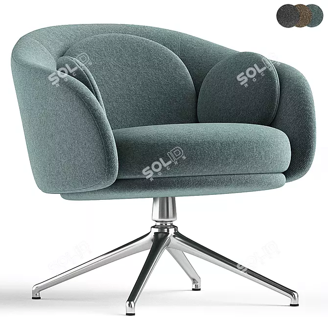 Elegant Swivel Armchair Design Sunrise 3D model image 1