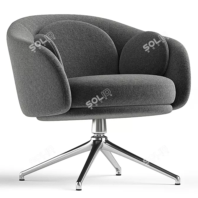 Elegant Swivel Armchair Design Sunrise 3D model image 2