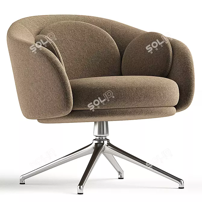Elegant Swivel Armchair Design Sunrise 3D model image 3