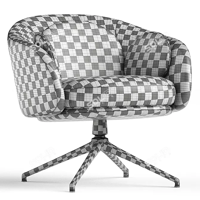 Elegant Swivel Armchair Design Sunrise 3D model image 4