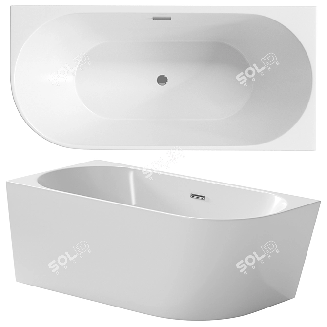 Sancos Veneto L R Standalone Acrylic Bathtub 3D model image 1