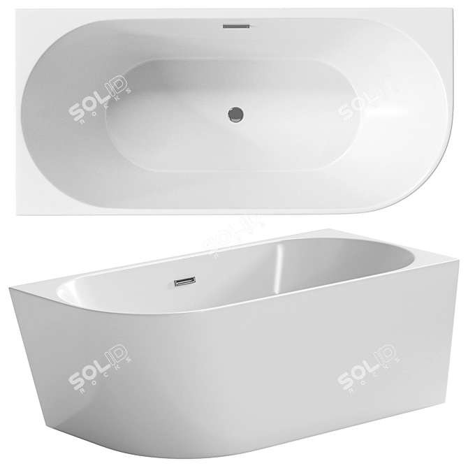 Sancos Veneto L R Standalone Acrylic Bathtub 3D model image 2