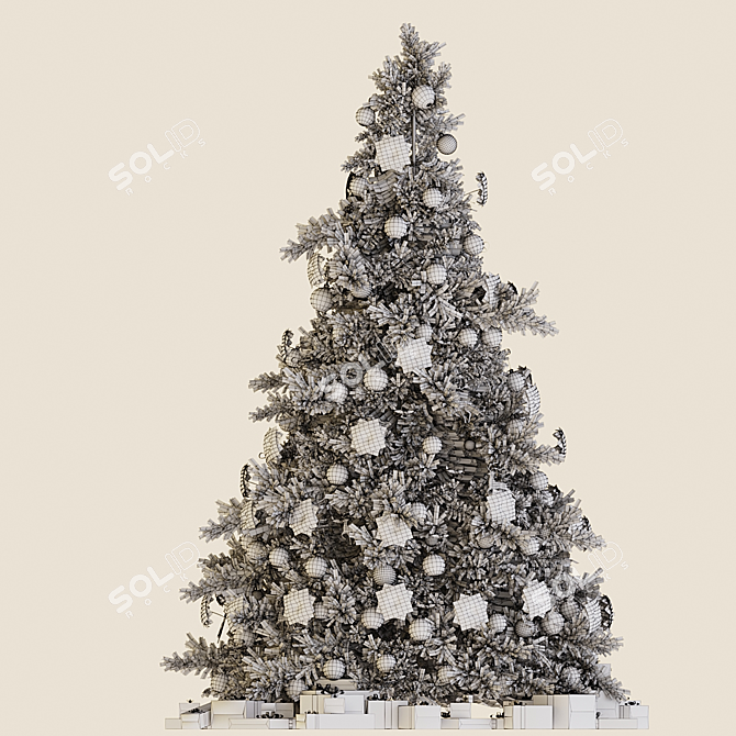 Festive Merry Christmas 3D Model 3D model image 4