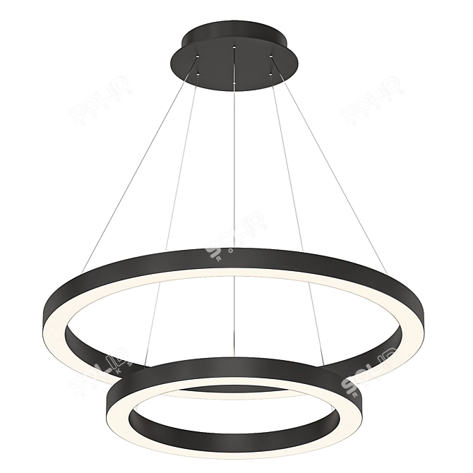 LED Halo Pendant Lamp Rings 3D model image 1