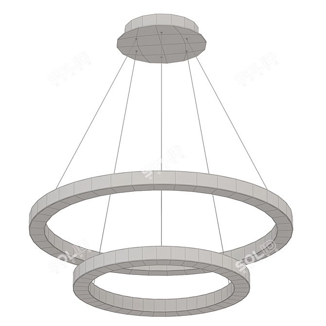 LED Halo Pendant Lamp Rings 3D model image 2