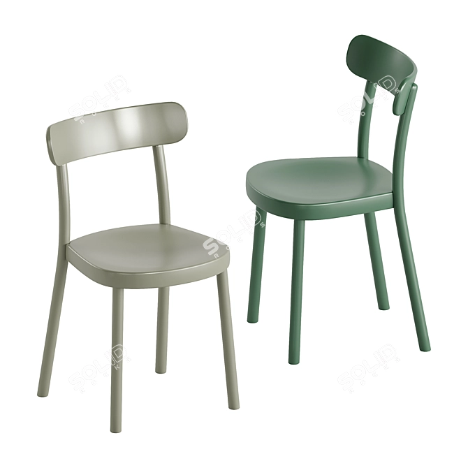 Trendy Open-Back Beech Chair 3D model image 3