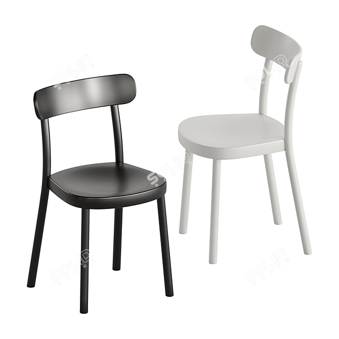 Trendy Open-Back Beech Chair 3D model image 4
