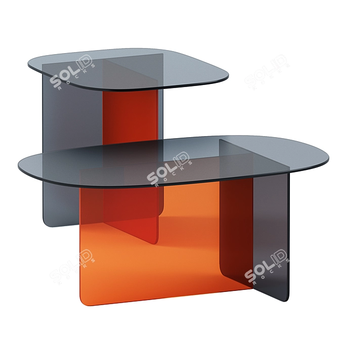 Modern Oval Glass Coffee Tables 3D model image 1