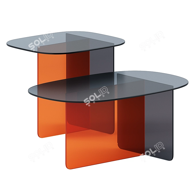 Modern Oval Glass Coffee Tables 3D model image 3