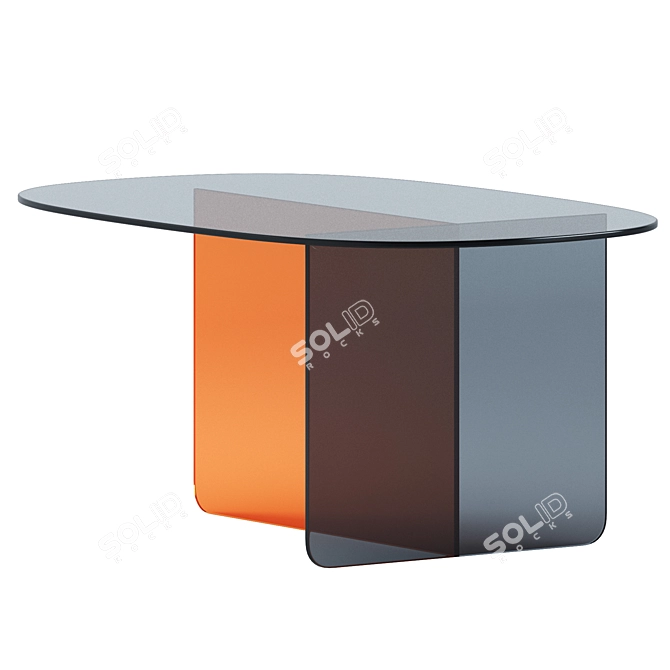 Modern Oval Glass Coffee Tables 3D model image 5