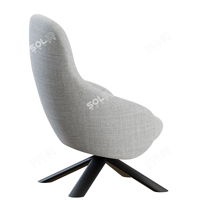 Miniforms Nebula Wood Lounge Chair 3D model image 7