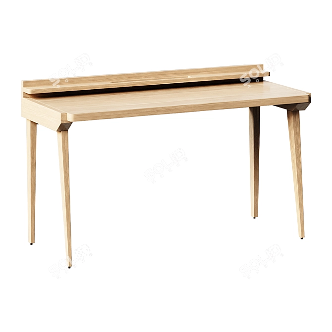 Oak Loft Desk - Functional Workspace 3D model image 1