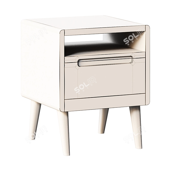 Caisson Nightstand: Modern Bedside Table 3D model image 2