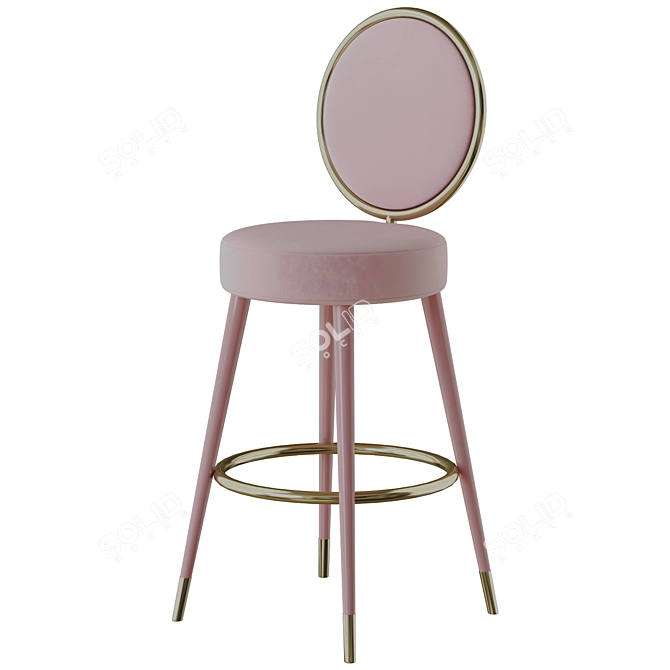 Elegant Bar Stool Model 3D model image 3