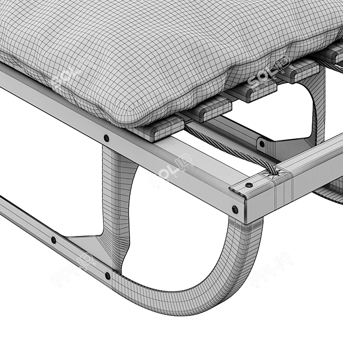 Vintage Soviet Sleds 3D model image 4