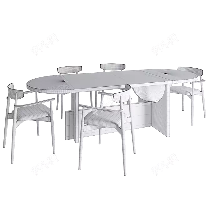 Stylish Conferencing Set: Tecta Lot Table & Miniforms Claretta Chair 3D model image 3