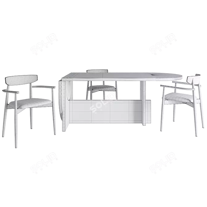 Stylish Conferencing Set: Tecta Lot Table & Miniforms Claretta Chair 3D model image 4