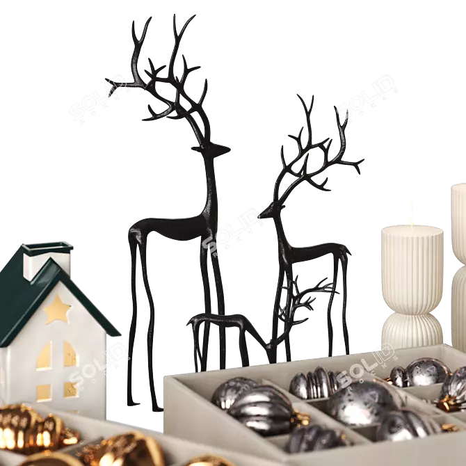 Festive Christmas Decor Collection 3D model image 2