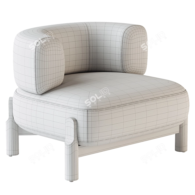 Natural Omari Kingston Chair: Modern Elegance 3D model image 3