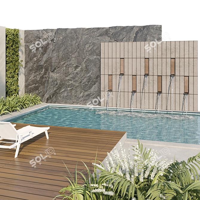 Luxury Pool 3D Model 3D model image 5