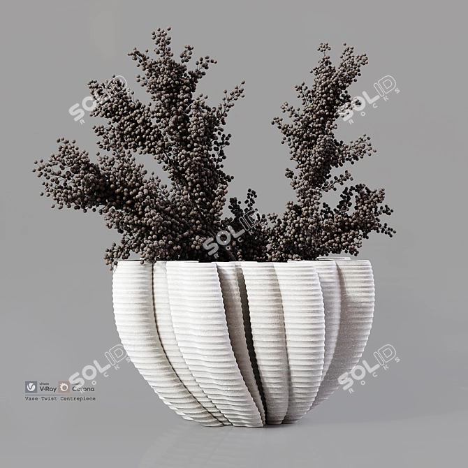 Sculpted Vase 3D Model Kit 3D model image 1