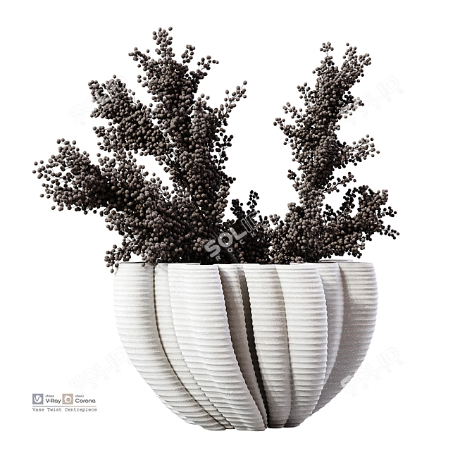 Sculpted Vase 3D Model Kit 3D model image 6