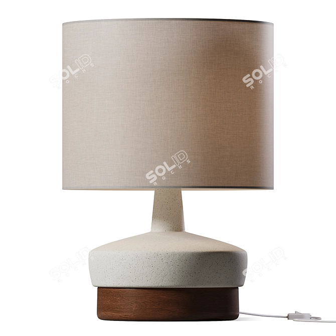 Modern Wood & Ceramic Lamp 3D model image 1