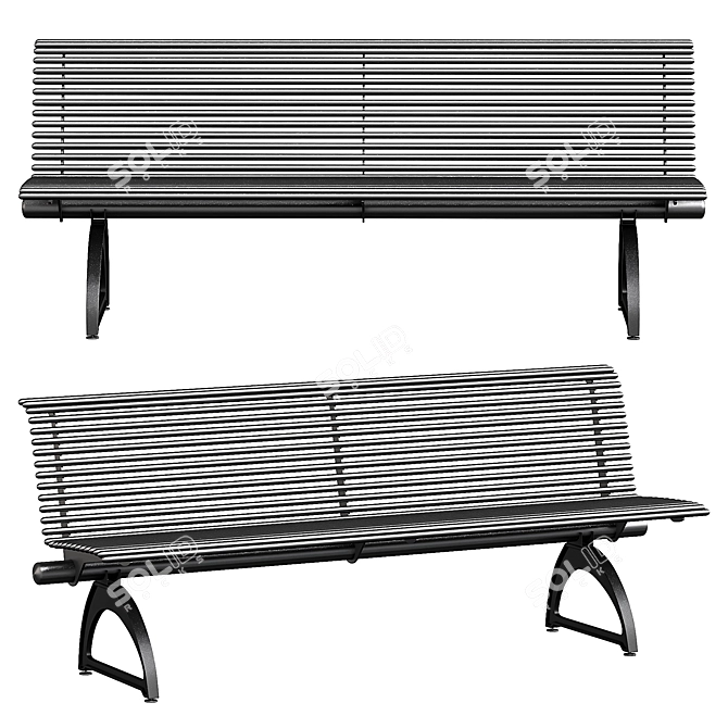 Metalco Libre Bench: Stylish Seating 3D model image 1